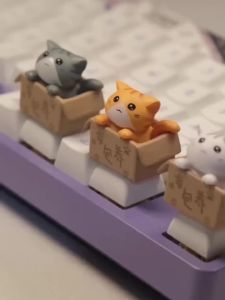 Cute Cat Keycap for Mechanical Keyboard OEM R4 Profile Novelty 3D Animal Keycap for MX Switches Kawaii Desk Accessories Funn