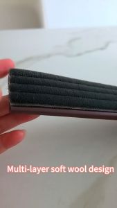 Soft brush Door Bottom Sealing Strip Windproof and cold Air Leakage Strip Sound Insulation Door Bottom Strip Black brush