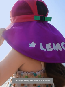 Mũ chống nắng cho bé Hàn Quốc Lemonkid vành rộng UPF 2000+ họa tiết 3D đáng yêu hàng chính hãng