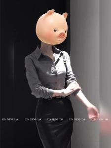 Xzy/Xin Zhengyan Slightly Oversized Girls Adult Lady like Woman Sense Elegant Slim-Fit Long Sleeve Shirt Womens Early Autumn Leather Hip Skirt Two-piece Set