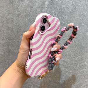 Fashionable Wave Design Phone Case for  13 14 15 pro Max 2-in-1 Silicone Protective Cover Cute Simple Style  Accessories