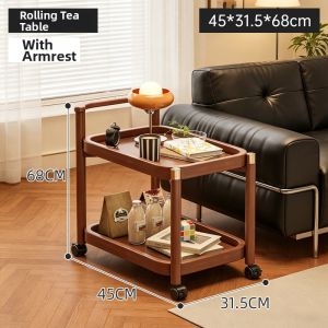ZHUSHANXIA | Vintage Style Mobile Side Table