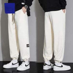 ROMON | Romon Mens Casual Sports Pants Elastic Loose Fit Autumn Winter Teenager Style Long Trousers Youthful Vitality Black Grey White