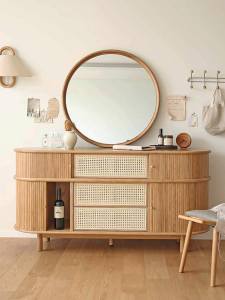 NongHouse | Japanese Wicker Solid Wood Storage Cabinet