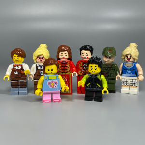 Assembled Professional Minifigures New Bride And Groom Figures Agricultural Soldier Red Guards Coffee Maker Figures MOC BRICKS