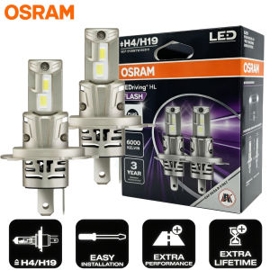 Osram | OSRAM FLASH LED H4 H19 Car Headlight P43t PU43t 6000K Cool White 1:1 Small Design LED High Low Beam LED Bulbs 64193CWFL1 PAIR