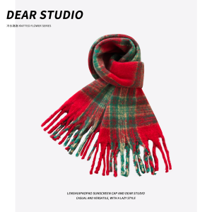 สไตล์ญี่ปุ่นหนา ฤดูหนาว ผ้าพันคอสําหรับผู้หญิงสีรุ้ง งานเต้นรำ Mohair ลายสก็อต ผ้าคลุมไหล่ หลากหลาย อุ่น คอ อุ่น เอ้อ นักเรียน อุปกรณ์เสริม