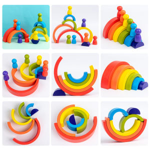JIFANPAUL | Colorful Rainbow Building Blocks for Kids