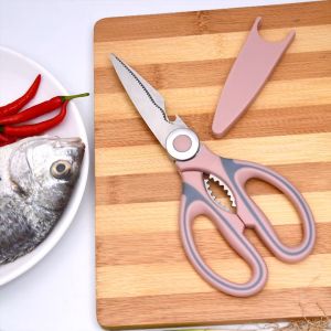 [SG SELLER] Multifunctional Stainless Steel Kitchen Scissors Chicken Scissors Scale Fish Bottle Opener