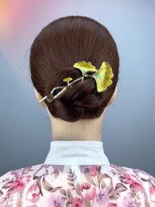 Kẹp Tóc Xoắn Một Từ Phong Cách Cổ Điển Ginkgo Dành Cho Phụ Nữ Phụ Kiện Tóc Cao Cấp Kẹp Tóc Sau Gáy Thanh Lịch