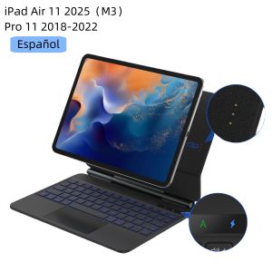 Smart Pogo Pin Keyboard case for iPad Air 11 2025 M3 for iPad Air 6 11 2024 Pro 11 2018-2022 Air 4 Air 5 Backlight Multi-Touch