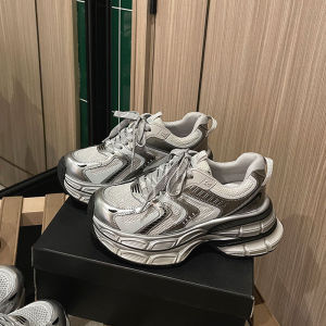 รองเท้าผ้าใบพื้นหนาสำหรับผู้หญิง LOFTIME AU38 ฤดูใบไม้ร่วง/ฤดูหนาว รองเท้ากีฬาแบบมีขนด้านใน 6 ซม. ป้องกันการลื่น รองเท้าเด็กลำลอง