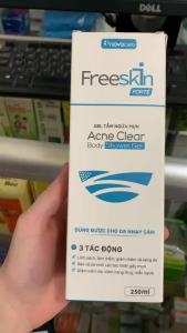 Gel tắm ngừa mụn Freeskin Forte 250ml - Giảm viem nang lông loại bỏ yếu tố gây mụn toàn thân