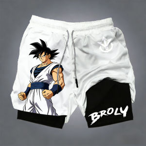 Bandai | Bandai Dragon Ball Goku Printed Double-layer Shorts Loose Mens and Womens Summer Sweat-wicking and Breathable Sports Shorts