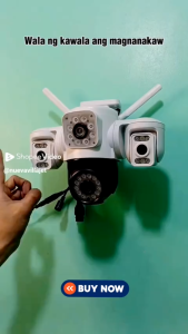 YOOSEE Y40 6MP FHD 1080P 3 Lens cctv dual cam outdoor Smart color night vision waterproof PTZ Rotation 4 IN 1 Panoramic monitoring connect 360 Wifi Security Camera Connect to Cellphone Surveillance