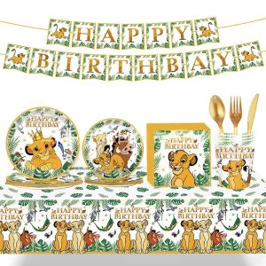 Hasbro | The Lion King Simba Birthday Party All-in-One Decorations Tablecloths Napkins Cups Party Towels Themed Birthday Party Supplies