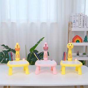 Kids LED Projector Drawing Table Toy Set Table Painting Board Desk Educational Learning Paint Tools Toys For Children
