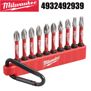 Milwaukee 4932492939 Impact Duty 10-Piece Screwdriver Tip Carabiner Set Shockwave Mini Portable Drill Bits Combination