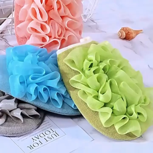 2-in-1 Soft Exfoliating Bath Glove & Shower Loofah - Gentle Skin Care Dual-Sided for Body Scrubbing and Massage