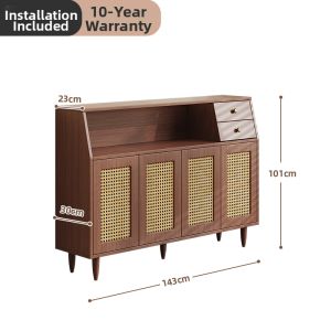 Vintage Style Real Wood Multi-Functional Storage Cabinet