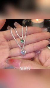 SEA JJT Vòng cổ đính đá lấp lánh phong cách tối giản sang trọng dây chuyền mảnh phù hợp làm quà tặng cho cô gái
