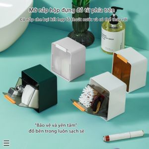 Hộp đựng tăm bông treo tường hộp đựng tăm bông hộp đựng son môi Hộp đựng đa năng treo tường Không thấm nước giữ ẩm Thuận tiện sử dụng
