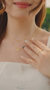 DAVINA Ladies Elanora Necklace Gold Color Sterling Silver 925 - Kalung Wanita Perak S925 Layer