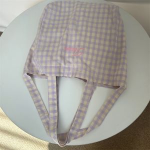 OK Original Summer Thin Canvas Bag Large Capacity Slung Crossbody Womens Lazy Loose  Kitchen Grid Cloth Bag Tote Bag