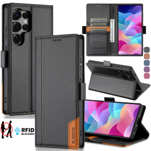Business Leather Flip Case For Samsung Galaxy S25 S24 Plus S23 S22 S21 S20 Ultra FE S25Edge S10 S9 Magnetic Wallet Card Cover