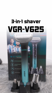 VGR 3In-1 Mens Personal Hair Trimming Set Reable Professional Foil Shaver Portable Nose Hair Ear Hair Eyebrow Trimmer 625