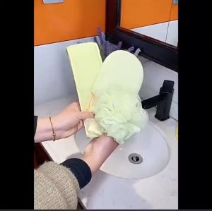 3PCS Set Penggosok Punggung Eksfoliasi dengan Sarung Tangan Mandi dan Spons Mandi untuk Pria dan Wanita