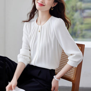 DAIXIANGFEIZI | Stylish Trendy New Design Spun Silk Shirt Womens 3/4 Sleeve Blouse