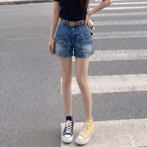 AIYITI | American Work Style Plus Size Denim Shorts For Short Girls Broad Leg