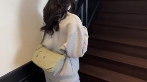 Lightweight Nylon Crossbody Bag for Women - Minimalist Casual Hobo Bag (Solid Color)