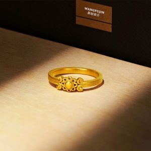 Elegant Pure Silver Gold Plated Ring for Women with Group Flower Embroidery Design Original Design Fresh out Fashion Jewelry