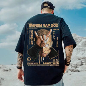 Loose Fashionable European Streetwear Oversized Mens Short Sleeve T-shirt Fashion Casual American Apparel with Figure Pattern