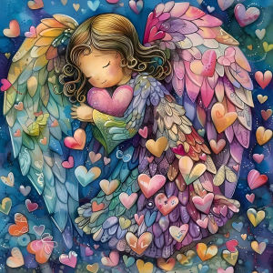 Oil Painting By Numbers Kit Colorful Loving Angel Number Drawing Canvas DIY Pictures By Numbers Home Decor