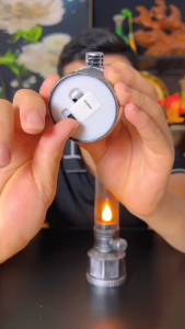 Đèn LED Giả Lửa Dùng Pin Nút Áo | Đèn Dầu Điện Cổ Điển Không Dây Trang Trí Bàn Thờ