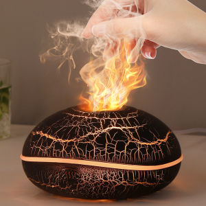 Portable Flame Aroma Diffuser Ultrasonic Essential Oil Humidifier LED Fire Night Light Quiet Mist Maker Home Decoration Gift