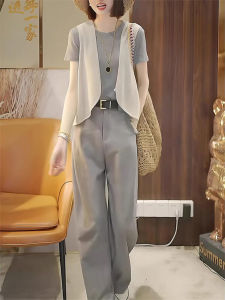 Summer Commute Style Womens Fashion plus Size Two-Piece Set Conceal Flawless Pear Shape High Waist Casual Korean Version