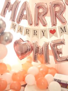 16inch Letter Balloons set Marry Me Balloons Aluminum Foil Banner Balloons set For Happy Anniversary Decorations Valentines Gifts Wedding Bridal Shower Party Decorations And Supplies