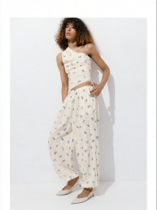 Mango | Womens Off-shoulder Sleeveless Small Floral Print Set