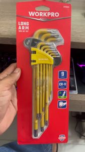 Bộ lục giác đầu sao có lỗ 9 chi tiết T10-T50 WORKPRO WP222008 (MÀU VÀNG)