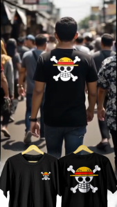 KAOS ONE PIECE DEWASA OBLONG LENGAN PENDEK BAHAN KATUN COMBED TERMURAH / PAKAIAN PRIA ATASAN KAOS OBLONG KATUN TEMA ONE PIECE