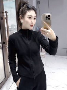 Elegant Zipper Stand Collar Womens Long Sleeve Double Faced Velvet Warm Slimming Base Shirt Autumn Winter New Style Commute