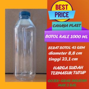 Botol Kale 1000Ml-Botol Plastik 1000Ml-Botol Minuman 1000Ml-Per 50 25 15 Pcs Free Kardus
