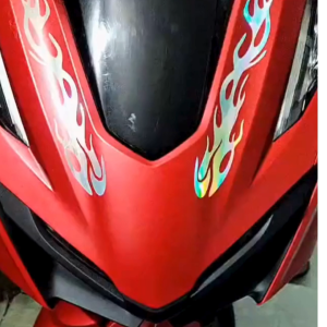 2 PCS Burning Fire Sticker for Motorcycle Stickers Waterproof Decals Hot Racing Fire Vinyl Decals