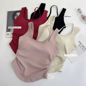 Fitness Gym Vest Sensation U-Neck Yoga Top Womens Sports Shirt Breathable Moisture Wicking Nylon Fabric Summer Yoga Wear