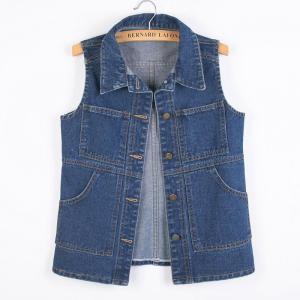 Womens Denim Vest Spring Autumn 2024 New Style Korean Retro Early Autumn Outerwear Jacket Ladies Outer Layer Coat