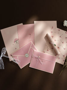 ของขวัญวันวาเลนไทน์ที่เขียนด้วยมือพร้อมชุดซองจดหมายลายสก็อตสไตล์ญี่ปุ่น เรียบหรูและสวยงามสำหรับคู่รักและเพื่อนร่วมงาน